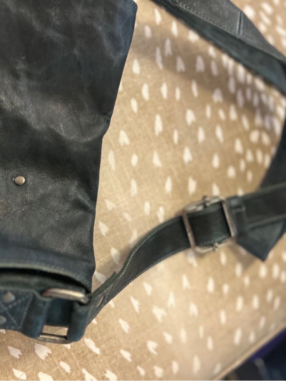 Bed Stu “Venice Beach” Dark Navy  Leather Crossbody w/ Magnetic Buckle Flap - Picture 6 of 10